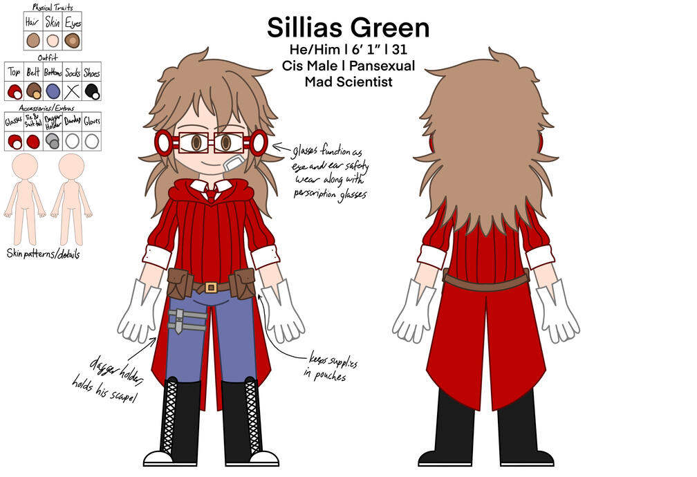 Sillias Green. Sillias Green is a redesign of an oc I made in middle school.