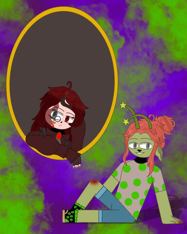 The Jeweler &amp; Venus C. The image depicts The Jeweler and Venus C made for @teeef.candy on Instagram for the 2025 season of Art Fight. (Procreate, 2025)