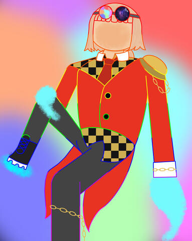 The Dream Guardian. The image depicts an oc named The Dream Guardian posing in front of a background. (Procreate, 2025)