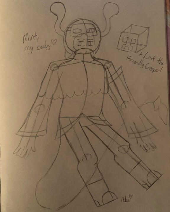 This sketch is of a Minecraft oc named Mint