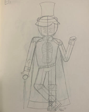 This sketch is the sketch of Eli Dawnton used for the poster art for The Circus of Sinners poster.