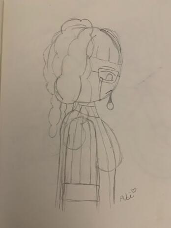 This sketch is a sketch of Alicia Ethiono from The Circus of Sinners, used to practice drawing in the side profile.