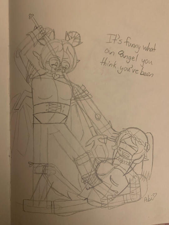 This sketch is the sketch for Self Proclaimed Angel.